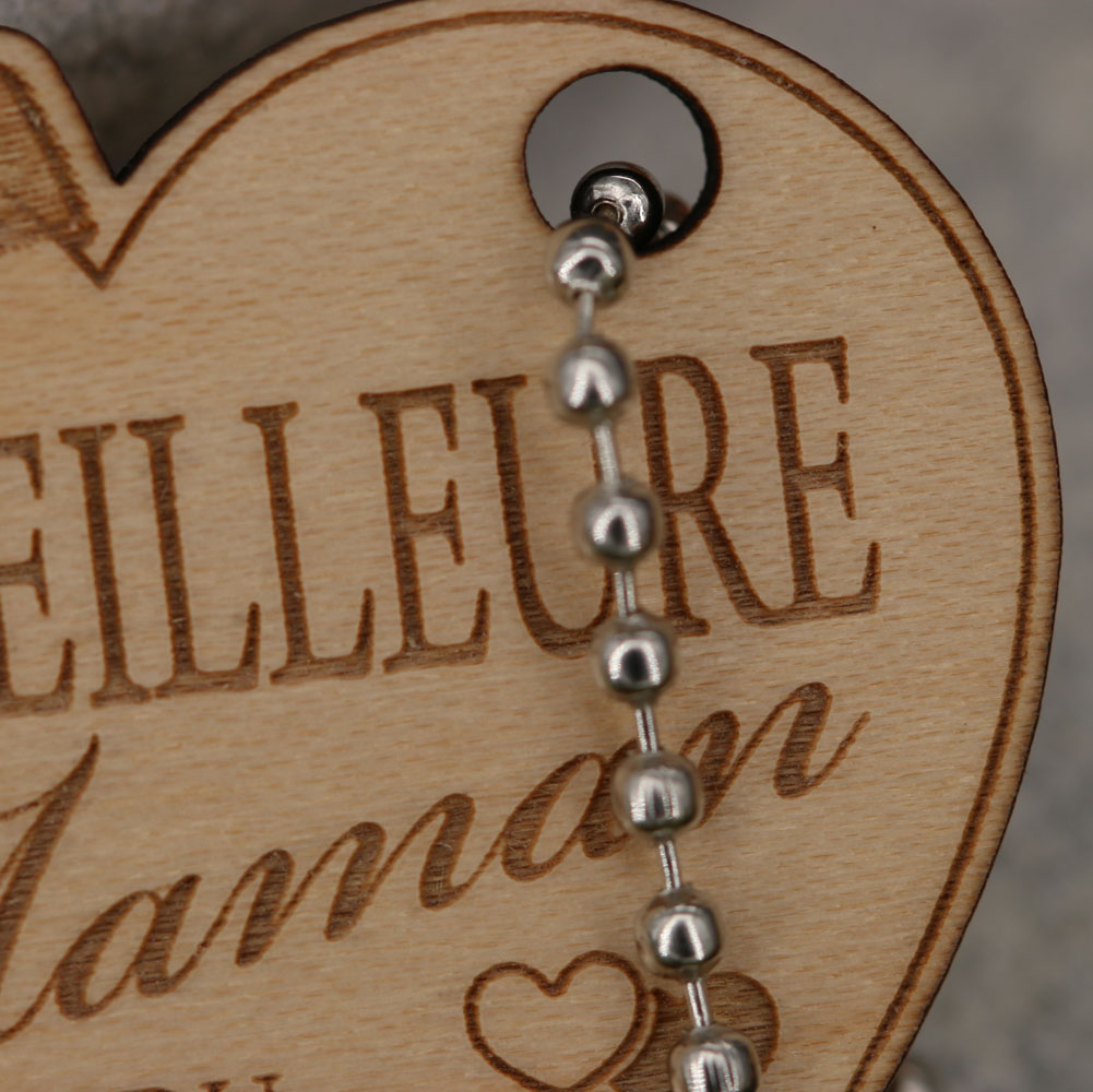 porte-clefs en bois 50 mm à personnaliser avec gravure laser le flatteur