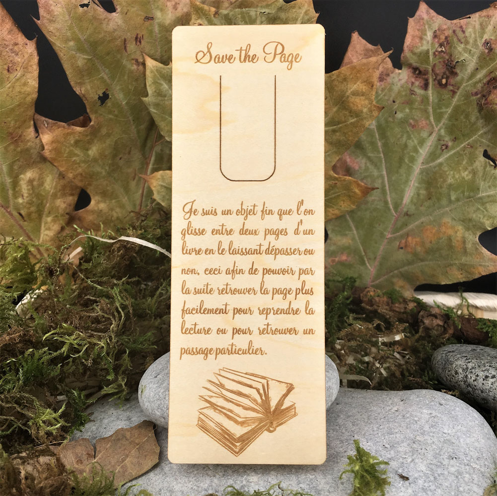 marque page personnalisé en bois gravé