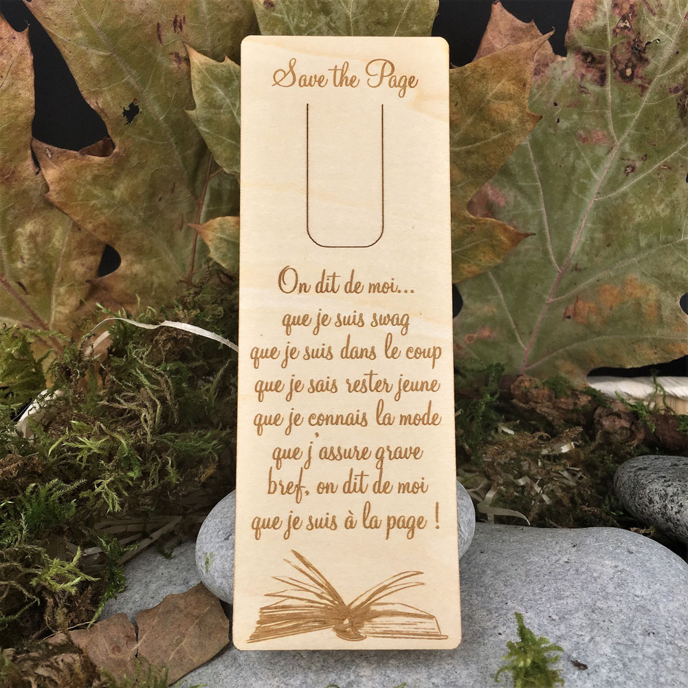 marque page personnalisé en bois gravé