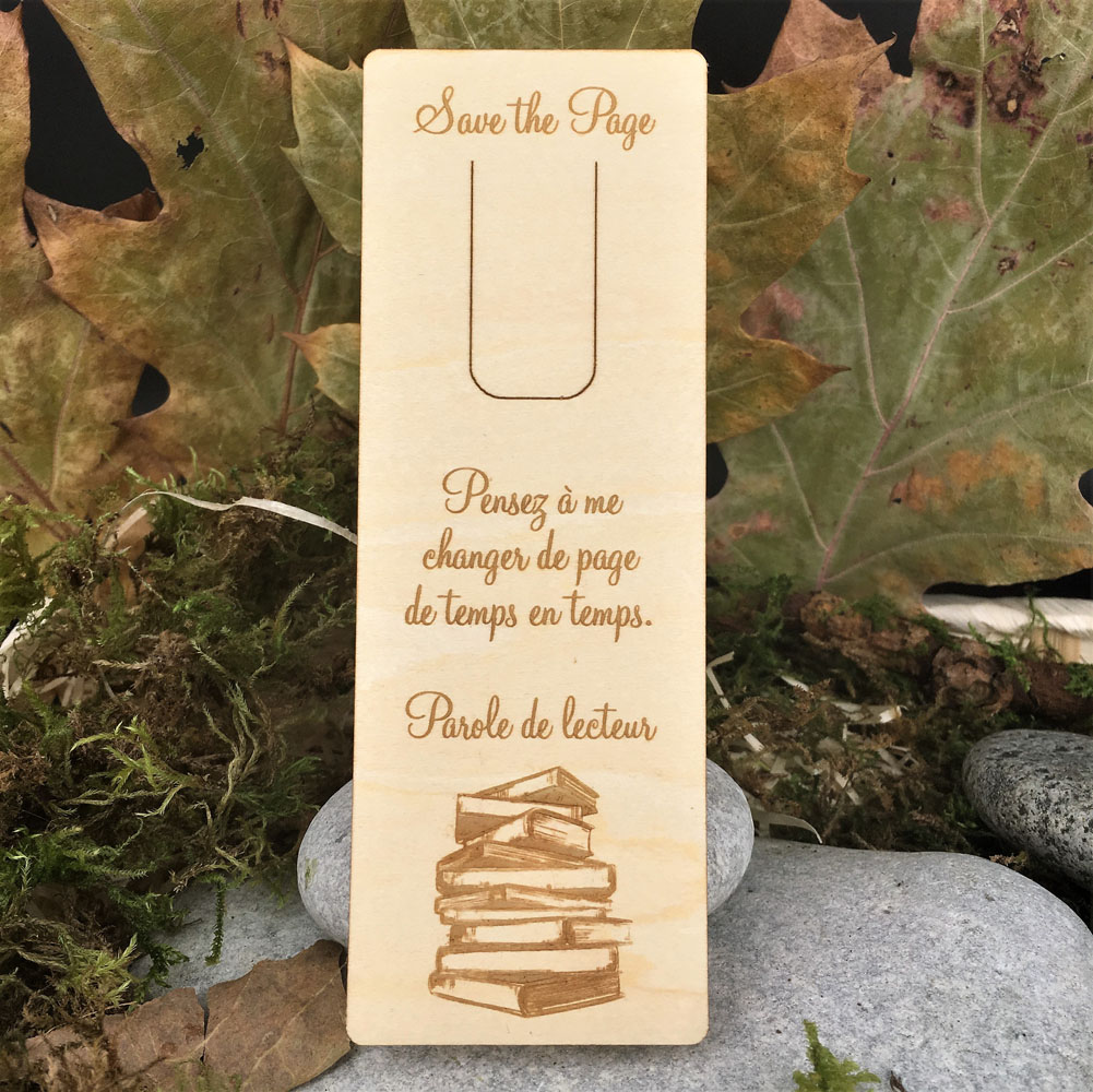 marque page personnalisé en bois gravé