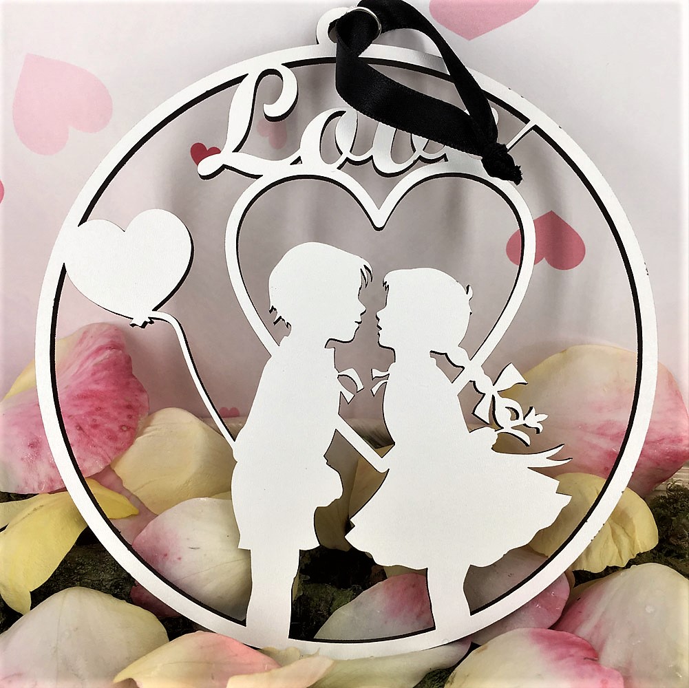 décoration murale en bois gravure laser amoureux