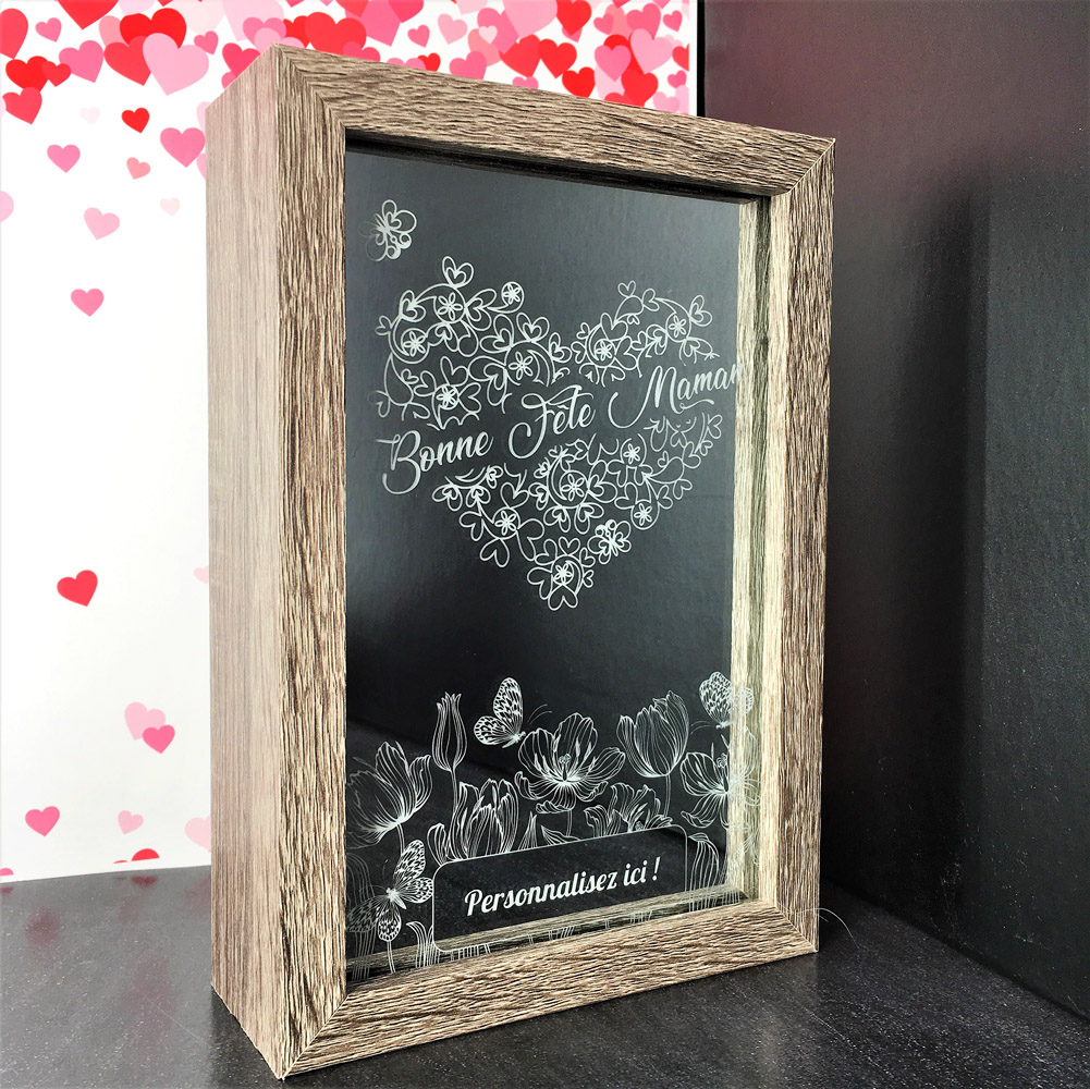 box led décoration gravée fête des mères