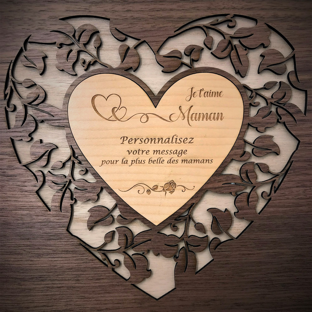 coffret personnalisé en bois idée 20 cm idée cadeau fête des mères