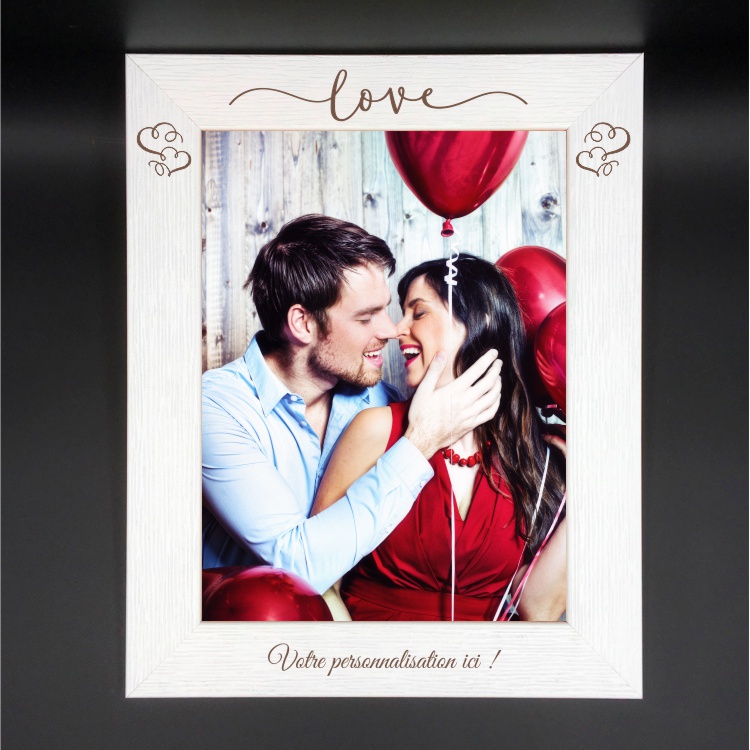 cadre bois love personnalisable 18 x 24