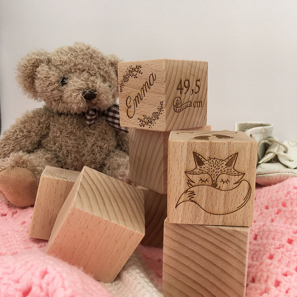 cube de naissance personnalisable renard