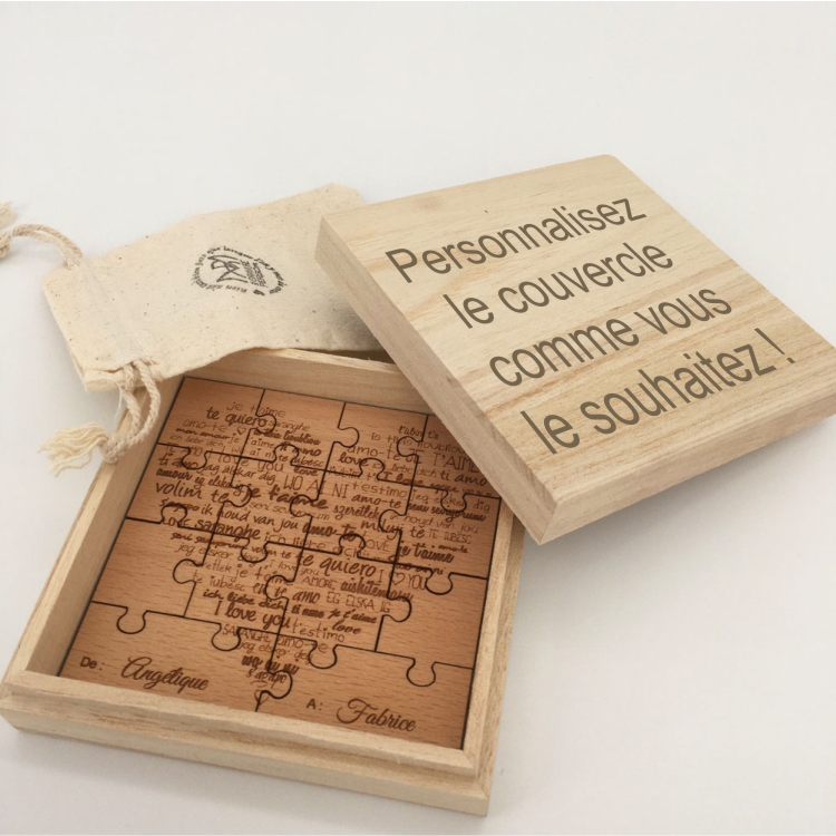 boite puzzle couvercle personnalisable