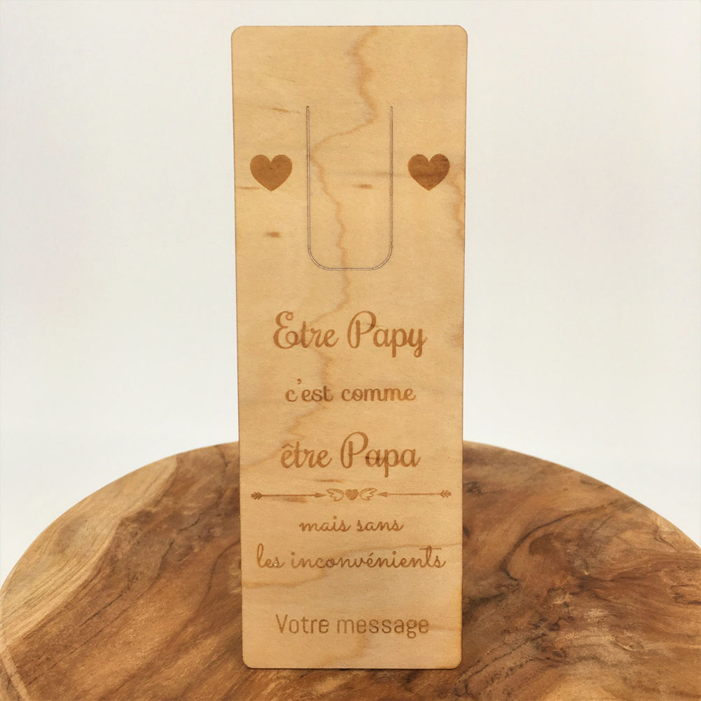 marque-page bois personnalisé être papy