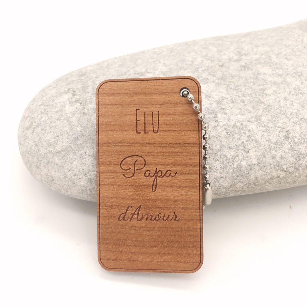 porte-clés papa d'amour personnalisés bois - idée cadeau fête des pères