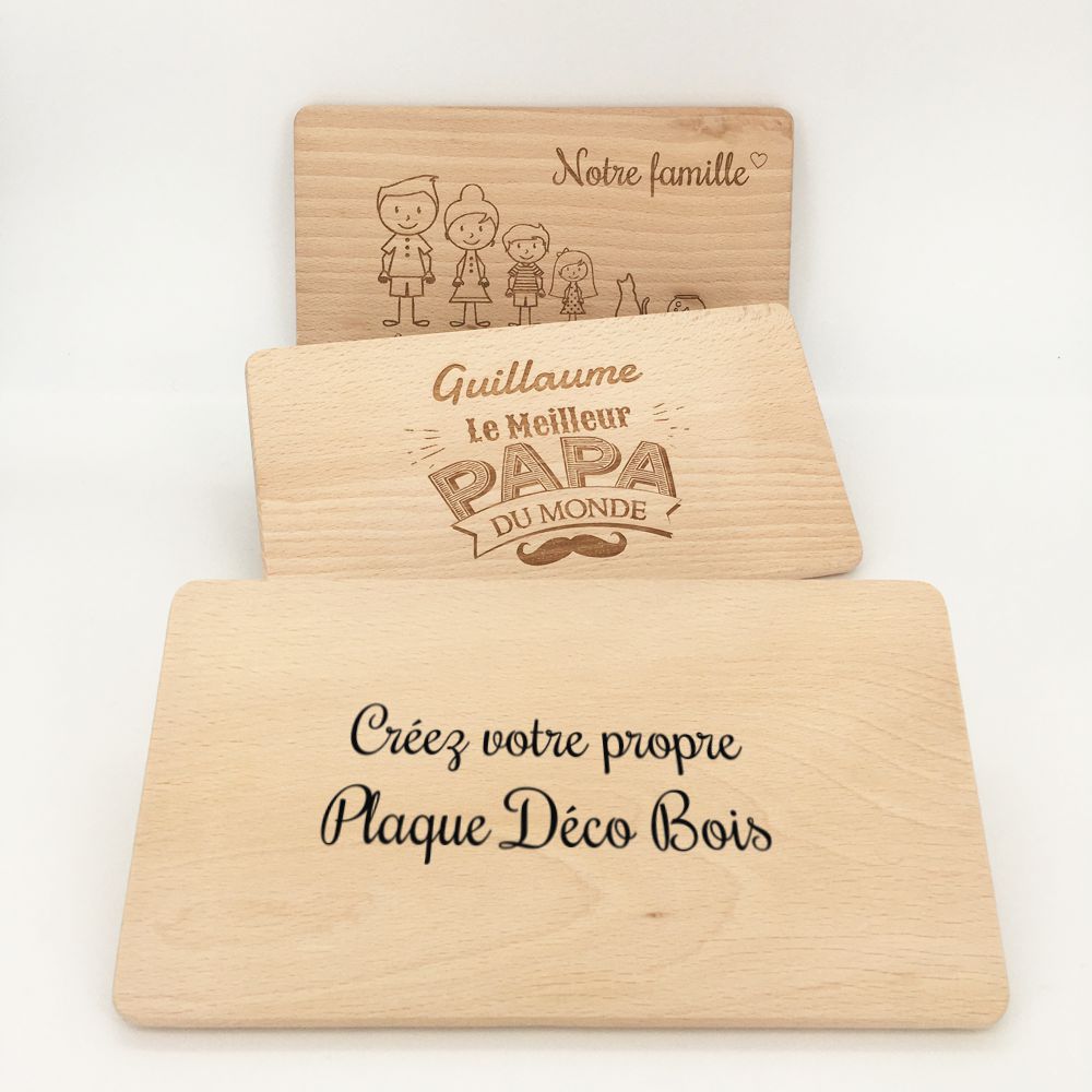 plaque déco en bois de hêtre personnalisée idée déco maison