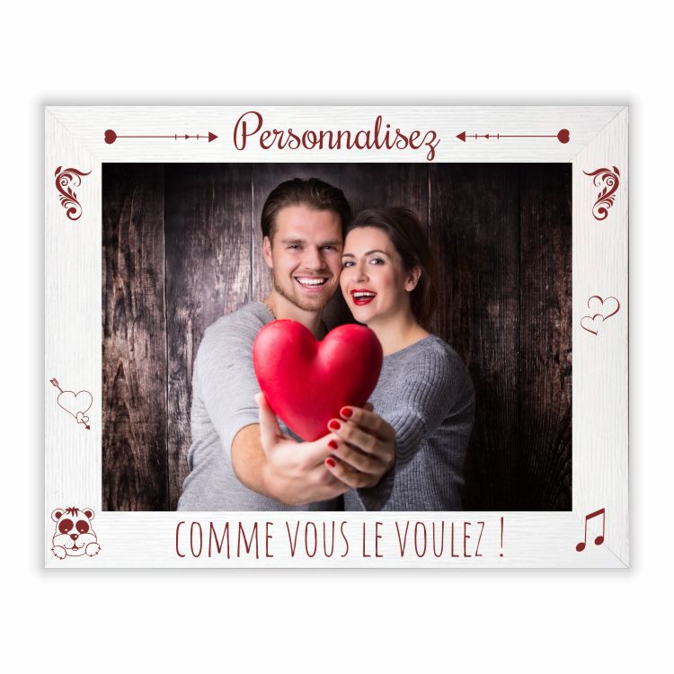cadre photo en bois personnalisé gravé format 18x24 cm