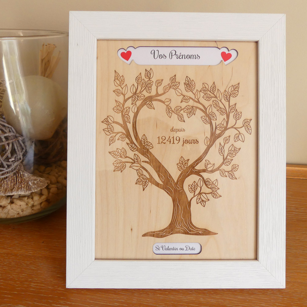 Cadre à poser en bois arbre de vie à personnaliser