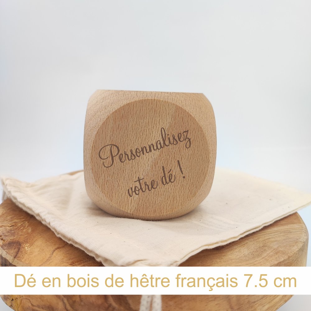 dé en bois 100% personnalisable - idée cadeau
