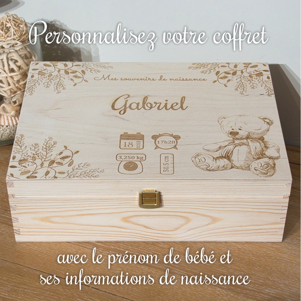 coffret naissance personnalisé en bois image du produit