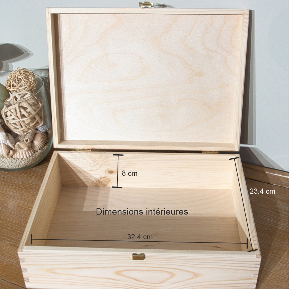 coffret naissance personnalisé en bois dimensions intérieures